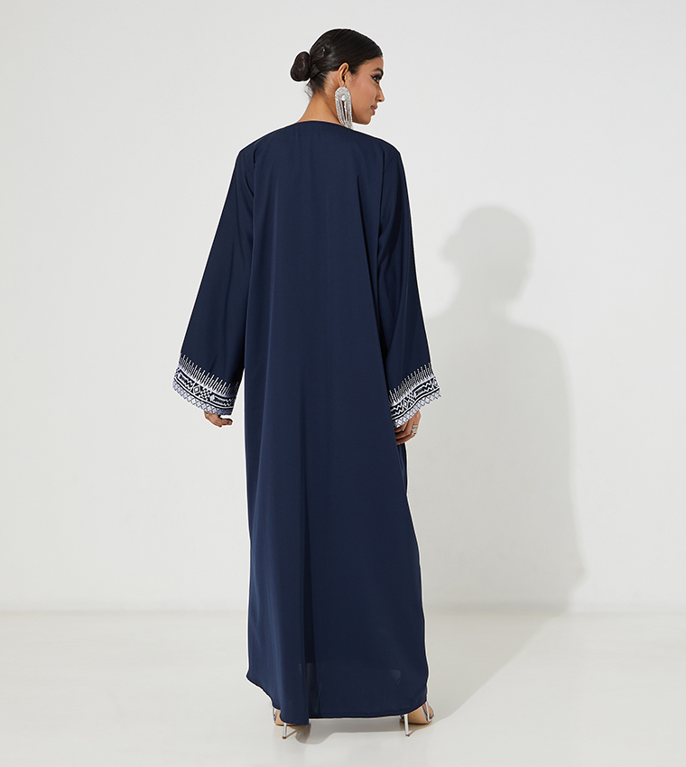 Embroidered Casual Abaya with Inner Dress