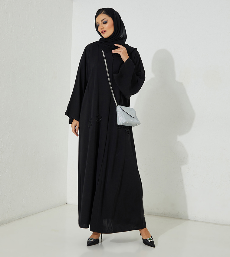 Hand Embroidered Flared Abaya