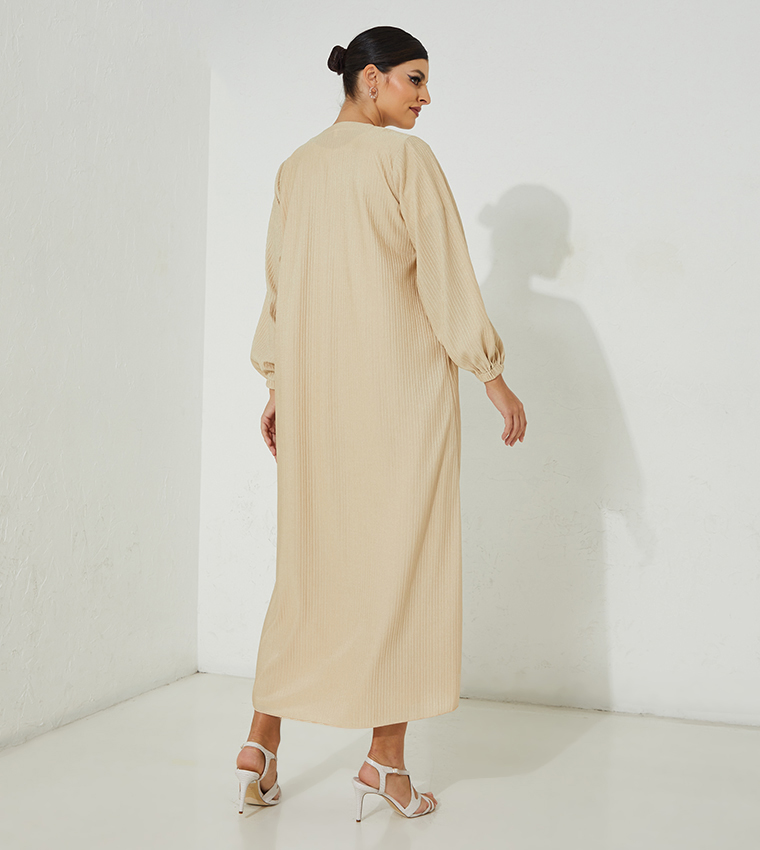 Crinkle Textured Casual Abaya