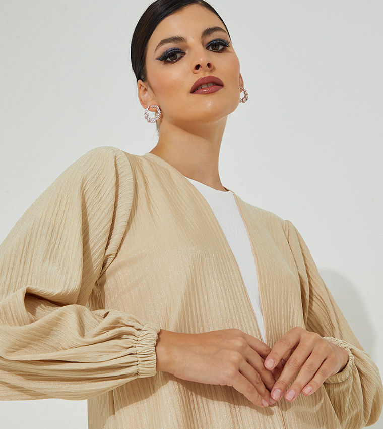 Crinkle Textured Casual Abaya