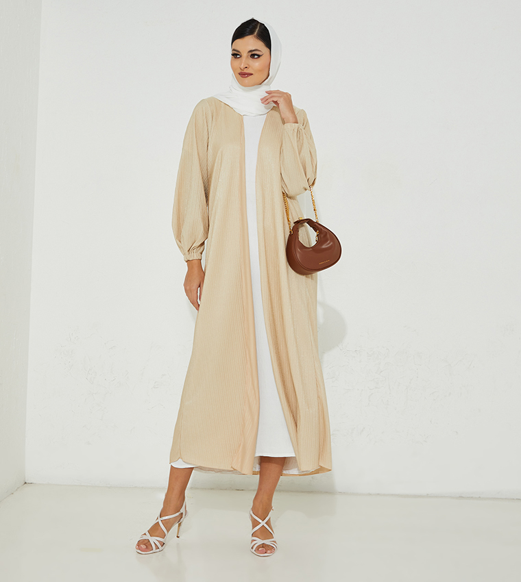 Crinkle Textured Casual Abaya