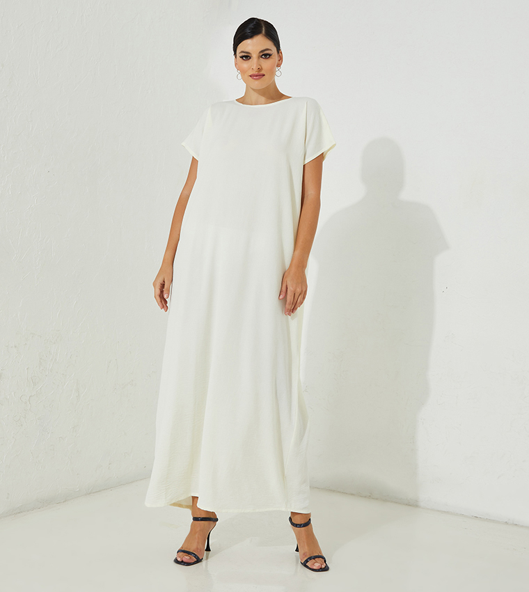 Color Block Casual Abaya with Inner Dress