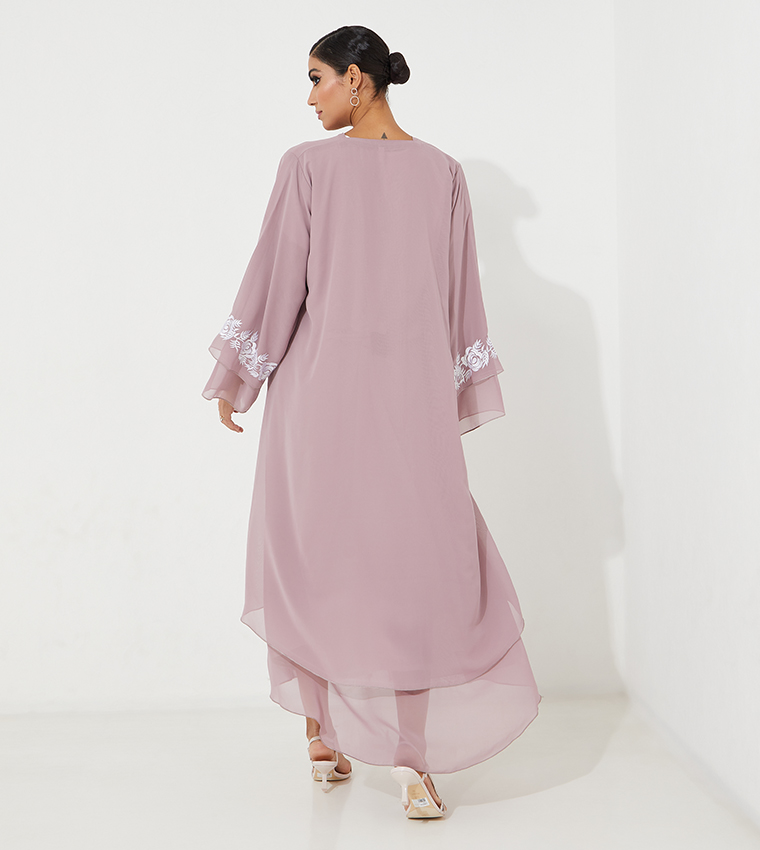 Embroidered Flared Abaya