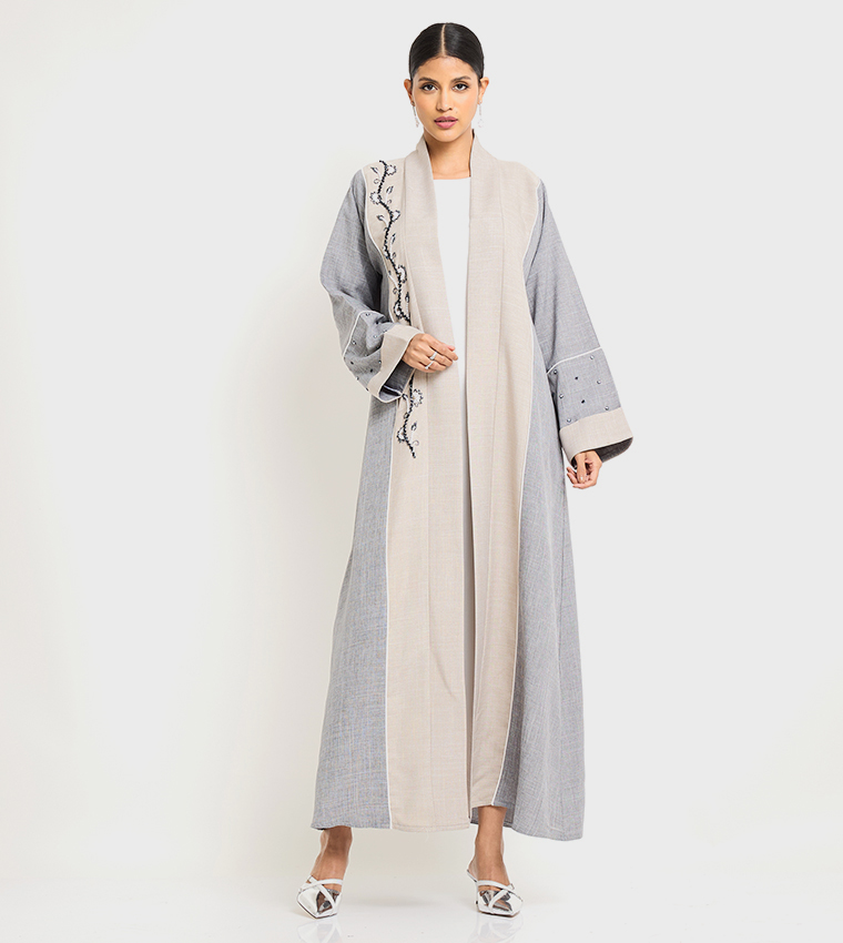 Stone Embellished Long Sleeves Abaya