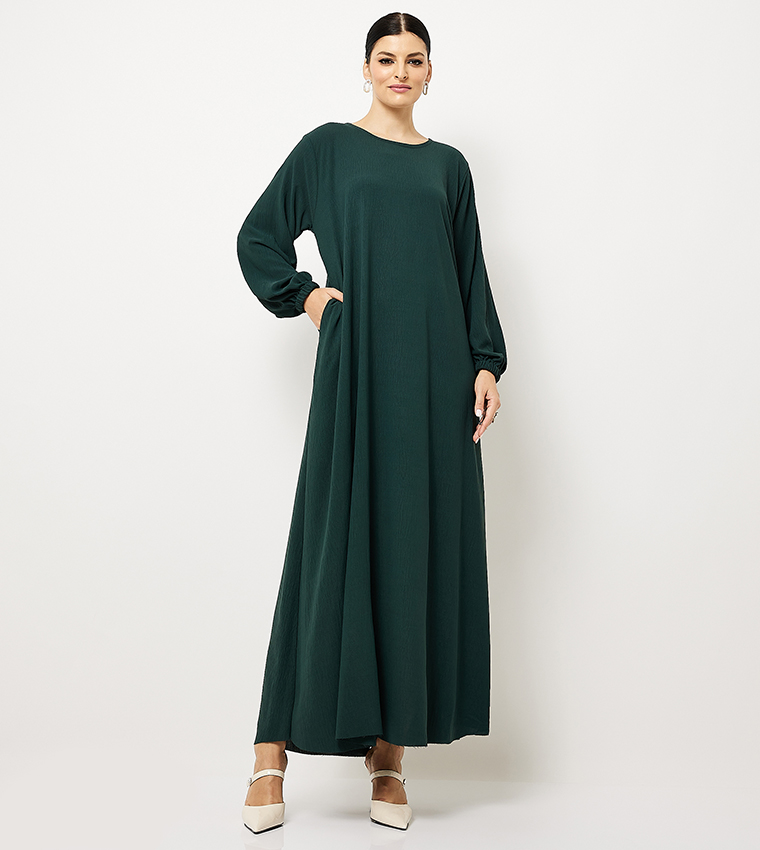 Textured Pocket Detail Abaya