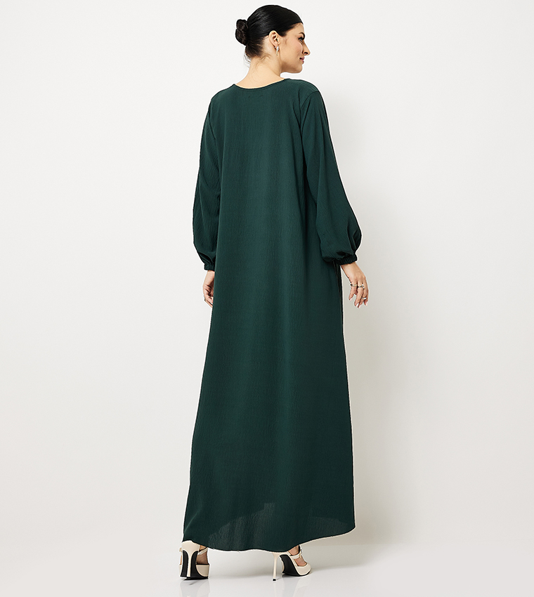 Textured Pocket Detail Abaya