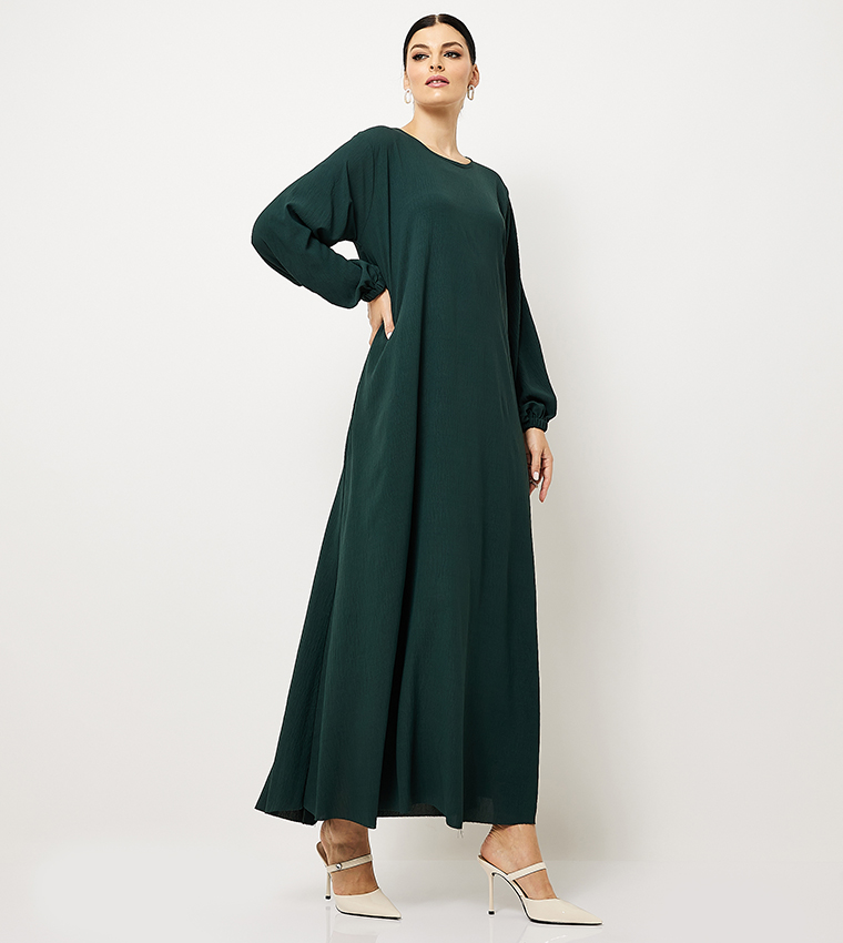 Textured Pocket Detail Abaya