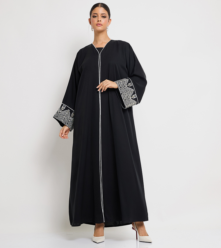 Hand Embroidered Flared Abaya