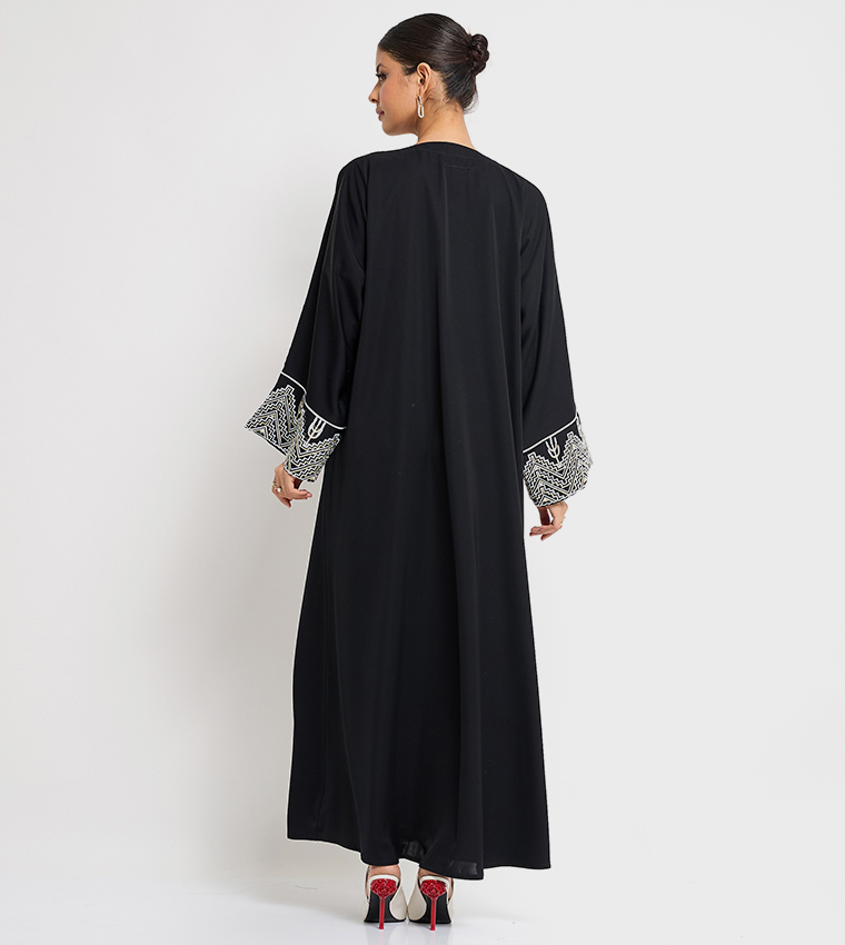 Hand Embroidered Flared Abaya