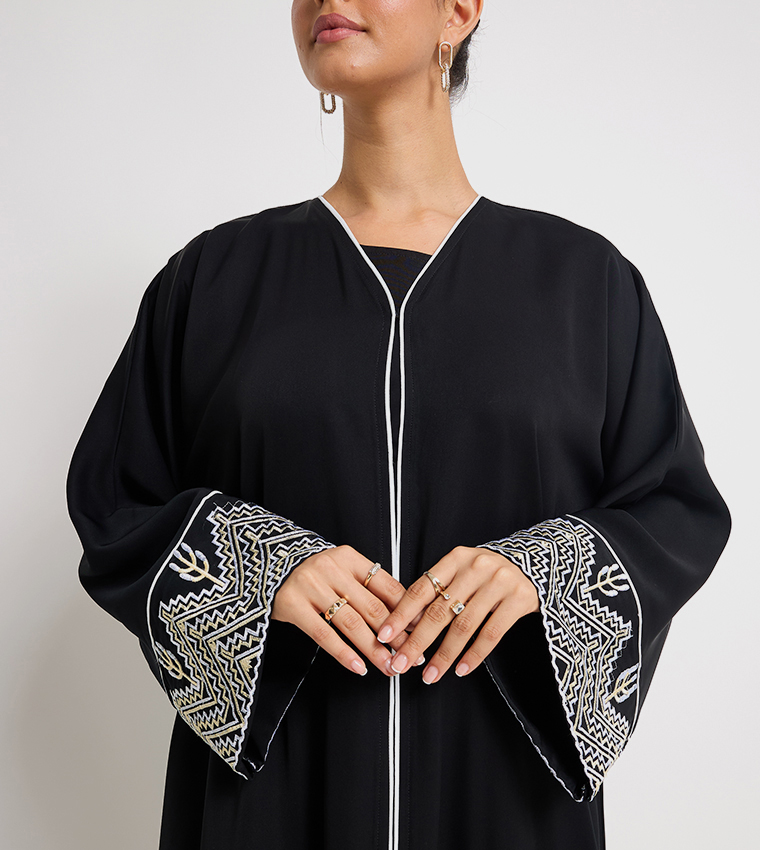 Hand Embroidered Flared Abaya