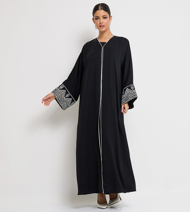 Hand Embroidered Flared Abaya