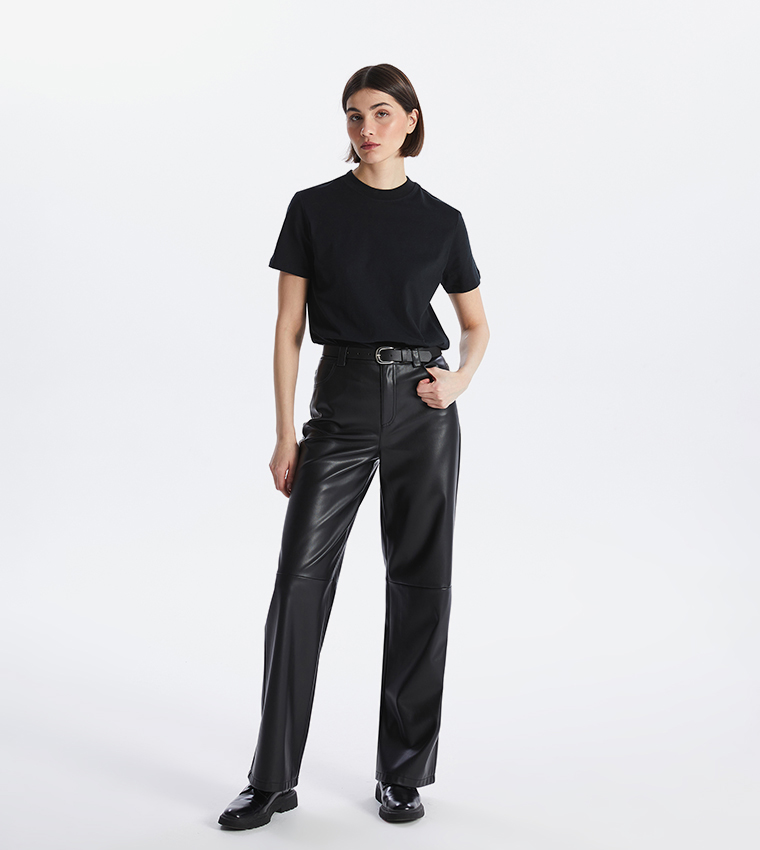 Solid Crew Neck Short Sleeves T-Shirt