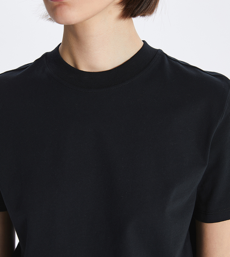 Solid Crew Neck Short Sleeves T-Shirt