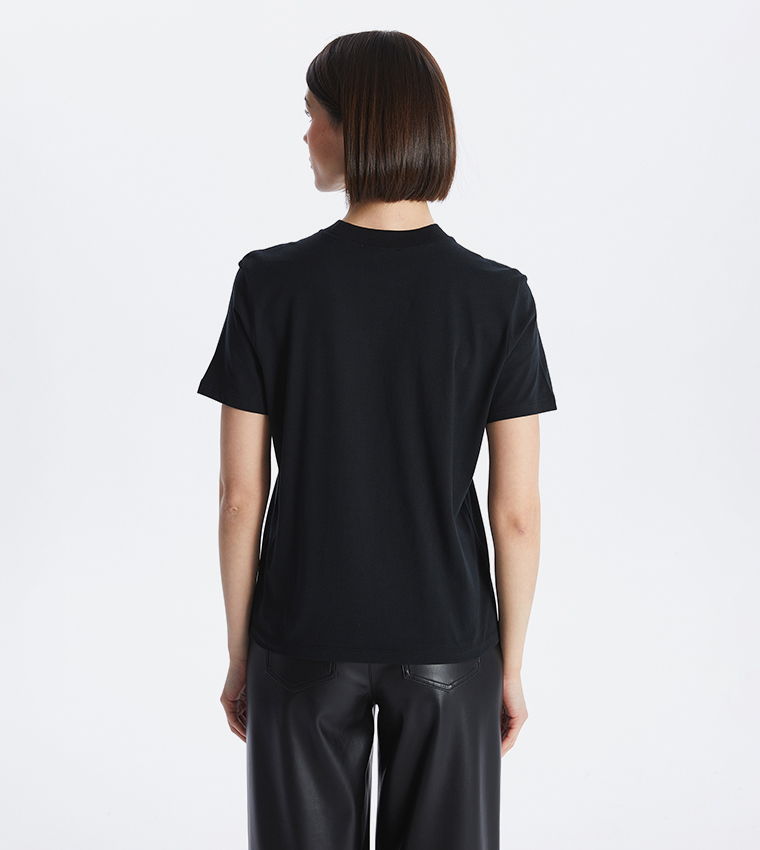 Solid Crew Neck Short Sleeves T-Shirt