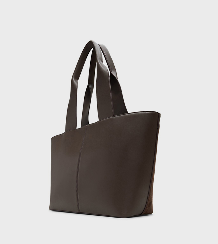 SAAGE Solid Zippered Tote Bag