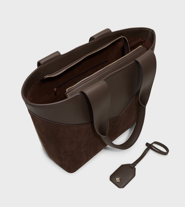 SAAGE Solid Zippered Tote Bag