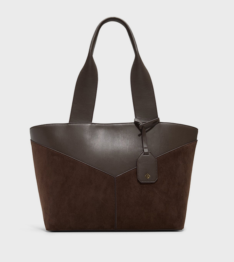 SAAGE Solid Zippered Tote Bag