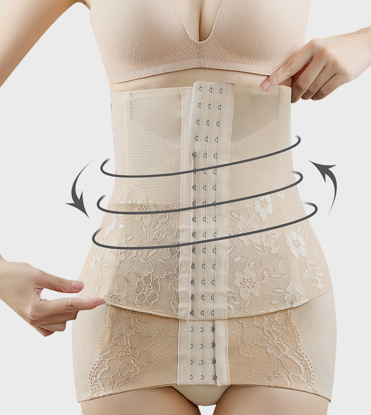 مشد جسم بتفاصيل دانتيل 2 في 1