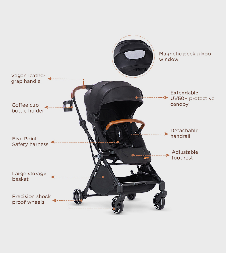 Compacto Auto Fold 360° Reversible Stroller
