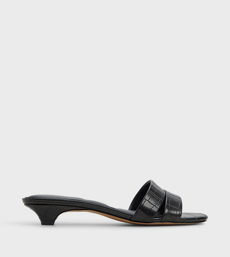 SCARLETTA Textured Low Heel Sandals