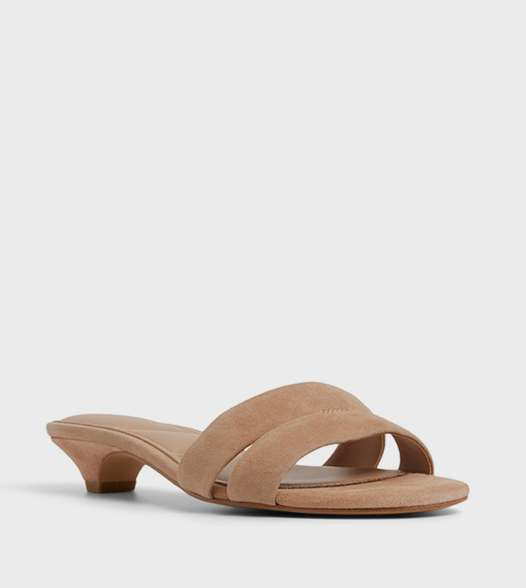 SCARLETTA Textured Low Heel Sandals