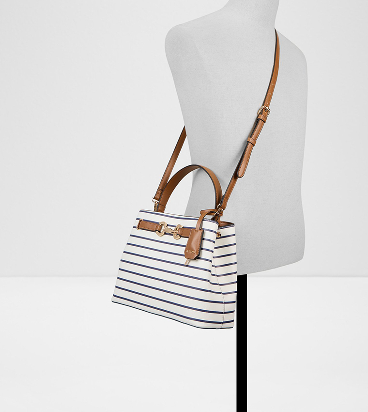 SELENIA Striped Top Handle Bag
