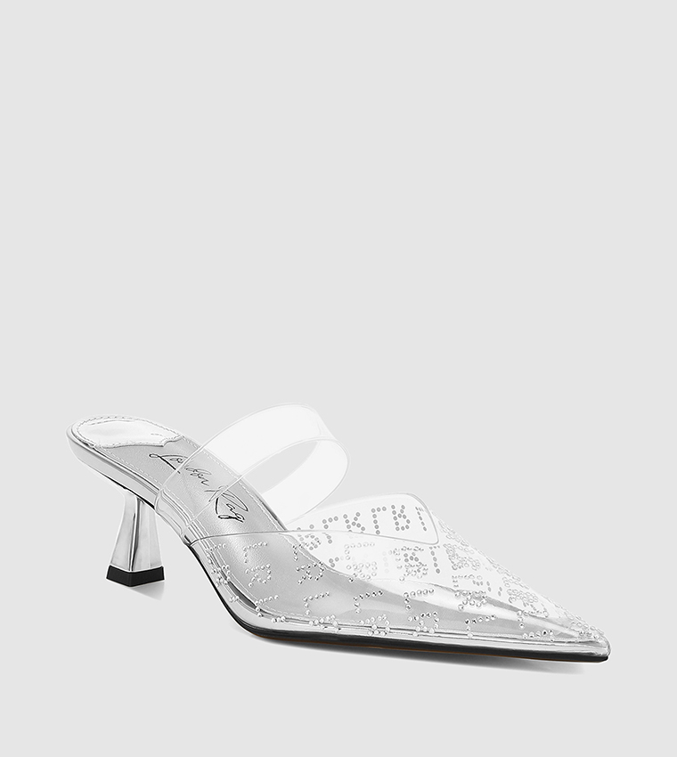 Embellished Pointed Toe Mule Pumps