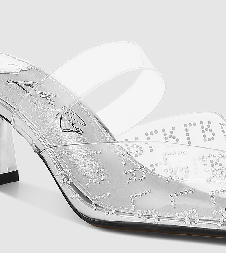 Embellished Pointed Toe Mule Pumps