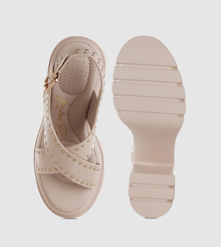 Studded Slingback Heeled Sandals