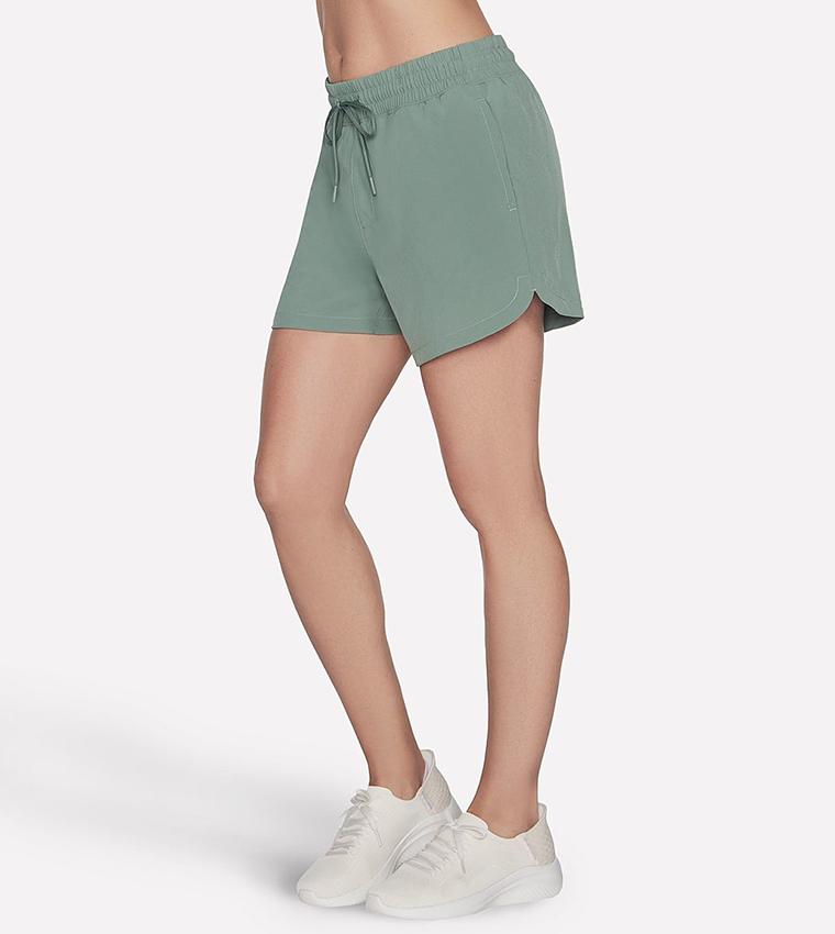 Solid Drawstring Waist Active Shorts