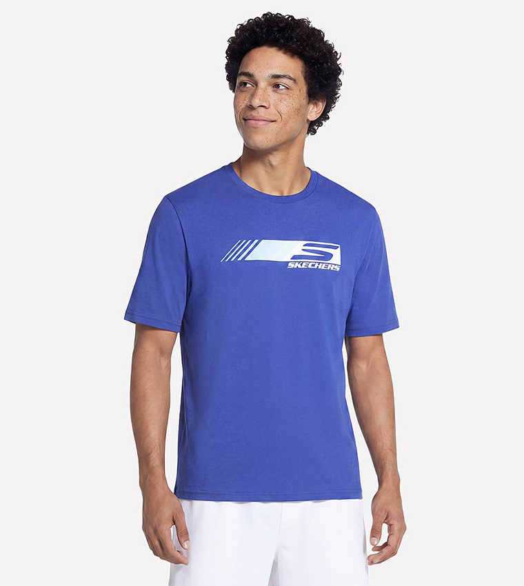 سكيتشرز  تيشيرتات بياقة دائرية  - أزرق Round Neck T-Shirts