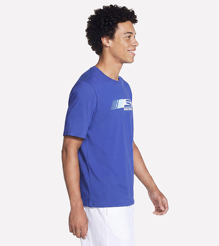 سكيتشرز  تيشيرتات بياقة دائرية  - أزرق Round Neck T-Shirts