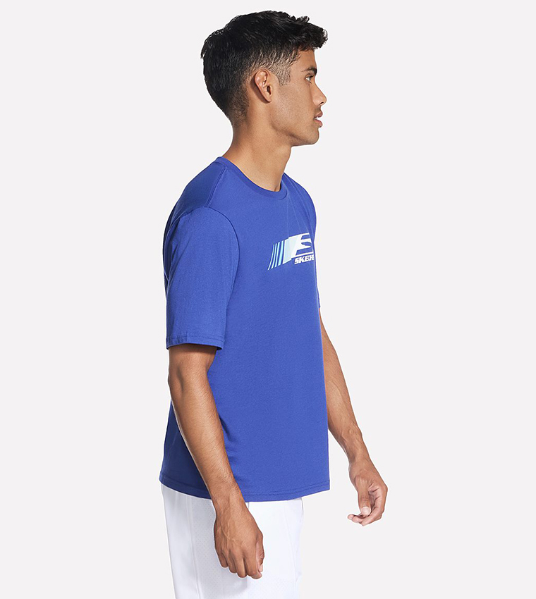 سكيتشرز  تيشيرتات بياقة دائرية  - أزرق Round Neck T-Shirts