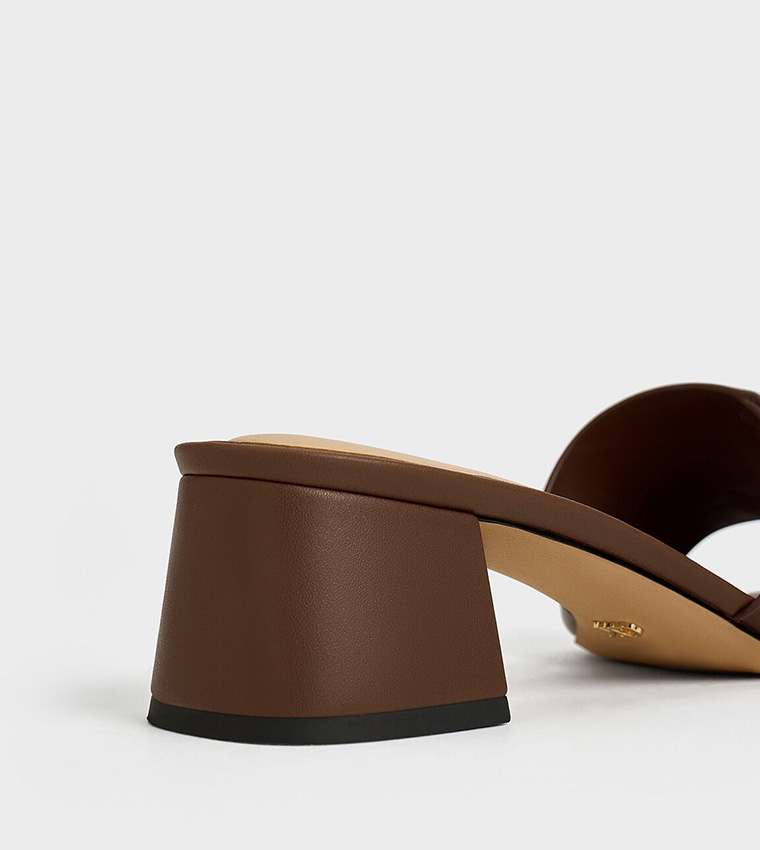 WHITNEY Leather Buckled Block Heel Sandals