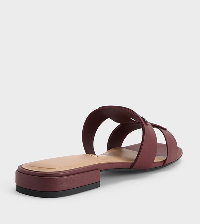 Charles & Keith  Flat Sandals - Burgundy Stilettos