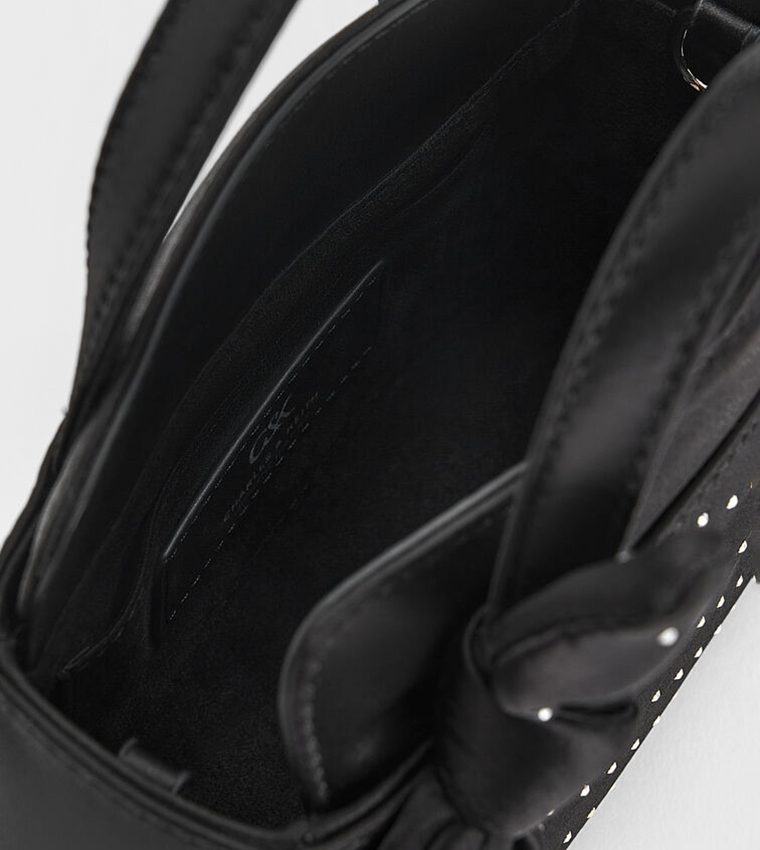 Embellished Bow Detail Mini Tote Bag