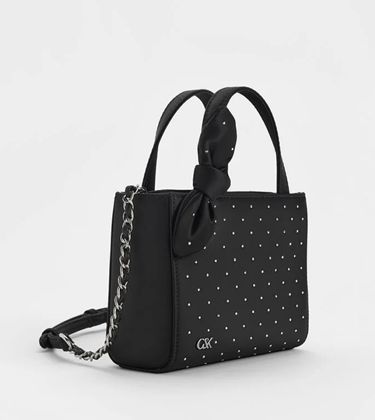 Embellished Bow Detail Mini Tote Bag