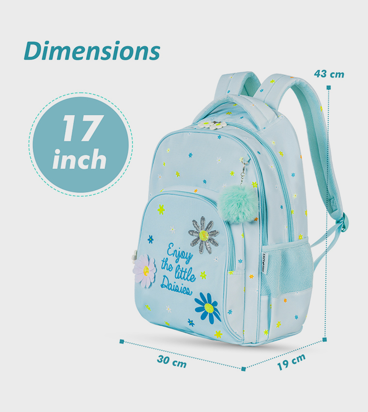 3-Piece 17" School Bag with Lunch Bag and Pencil Pouch - Little Daisy