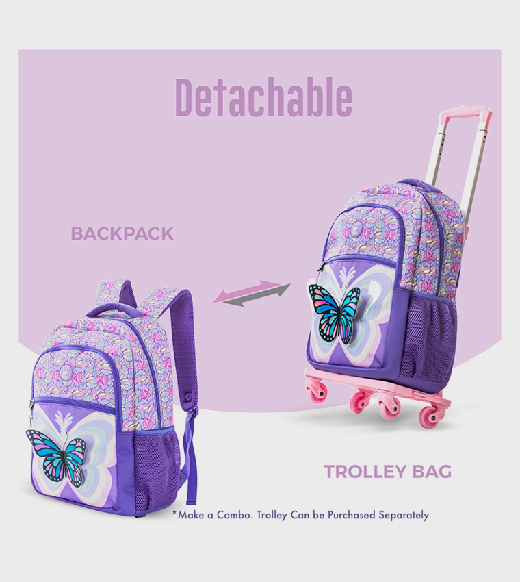 3-Piece 18" Backpack Set with Lunch Bag and Pencil Case - 3D Butterfly