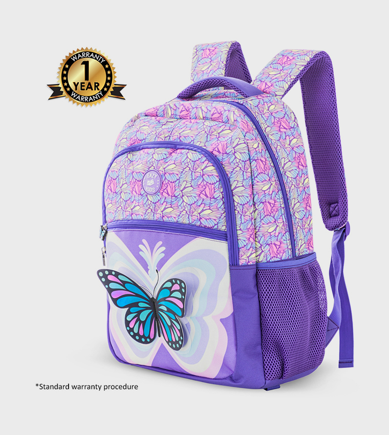 3-Piece 18" Backpack Set with Lunch Bag and Pencil Case - 3D Butterfly