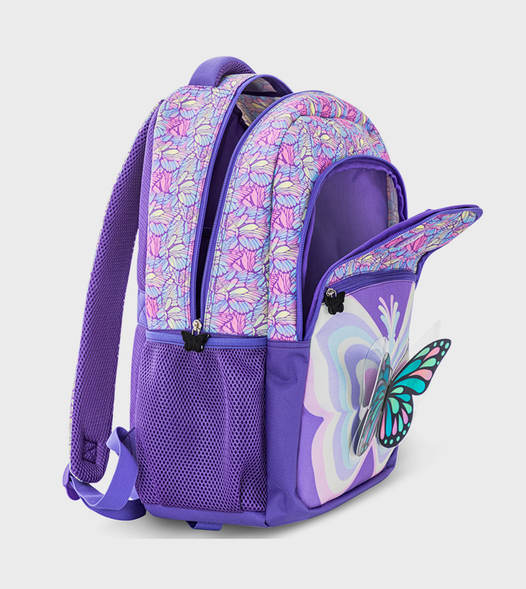 3-Piece 18" Backpack Set with Lunch Bag and Pencil Case - 3D Butterfly