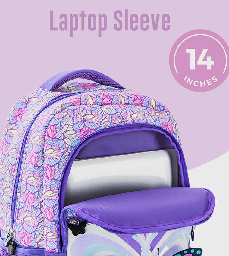 3-Piece 18" Backpack Set with Lunch Bag and Pencil Case - 3D Butterfly