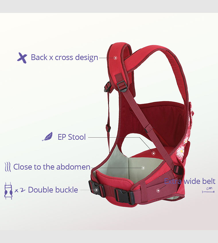 Baby Carrier - Flower Red