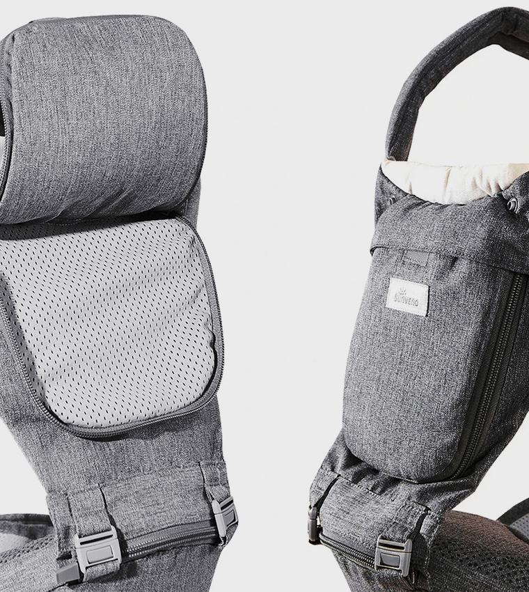 Baby Carrier with Infant Hip Seat - Grey