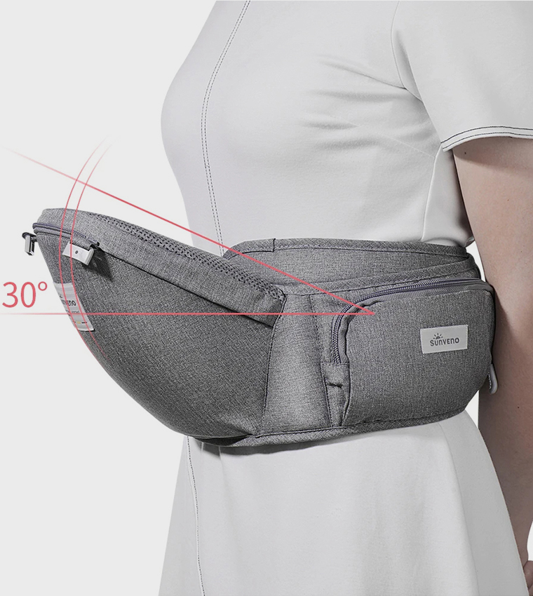 Baby Carrier with Infant Hip Seat - Grey