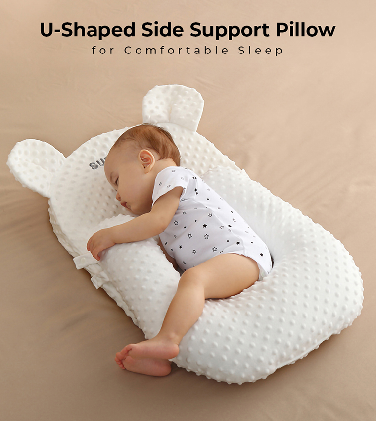 وسادة أطفال محمولة على شكل حرف U مع وسادة مائلة