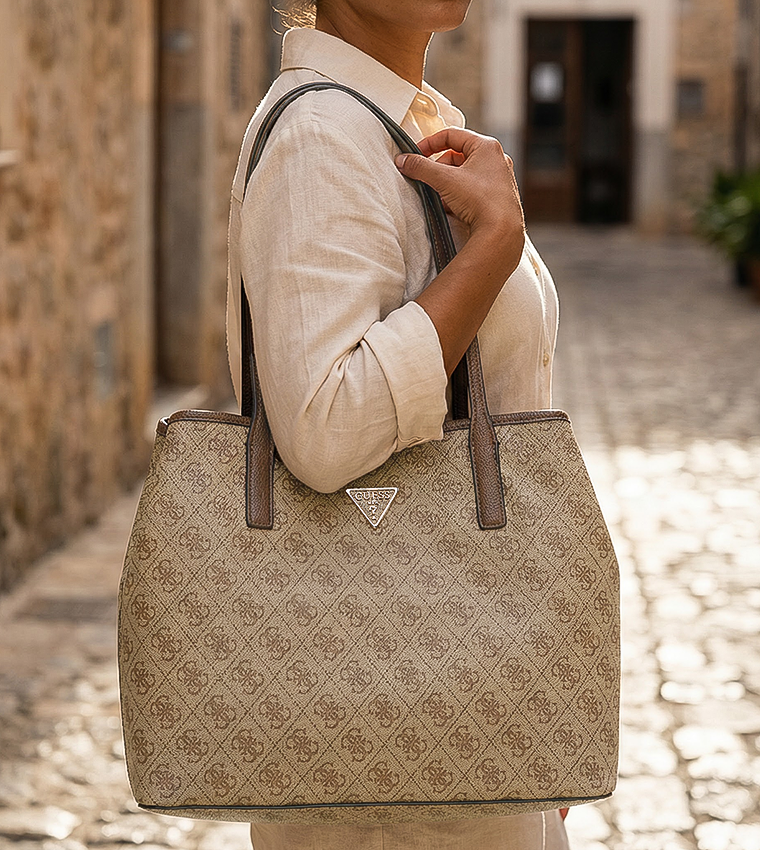 VICTTORIA 2-in-1 Logo Patterned Shoulder Bag Set