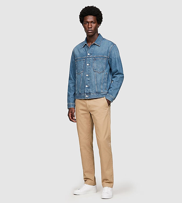 Washed Button Closure Denim Jacket