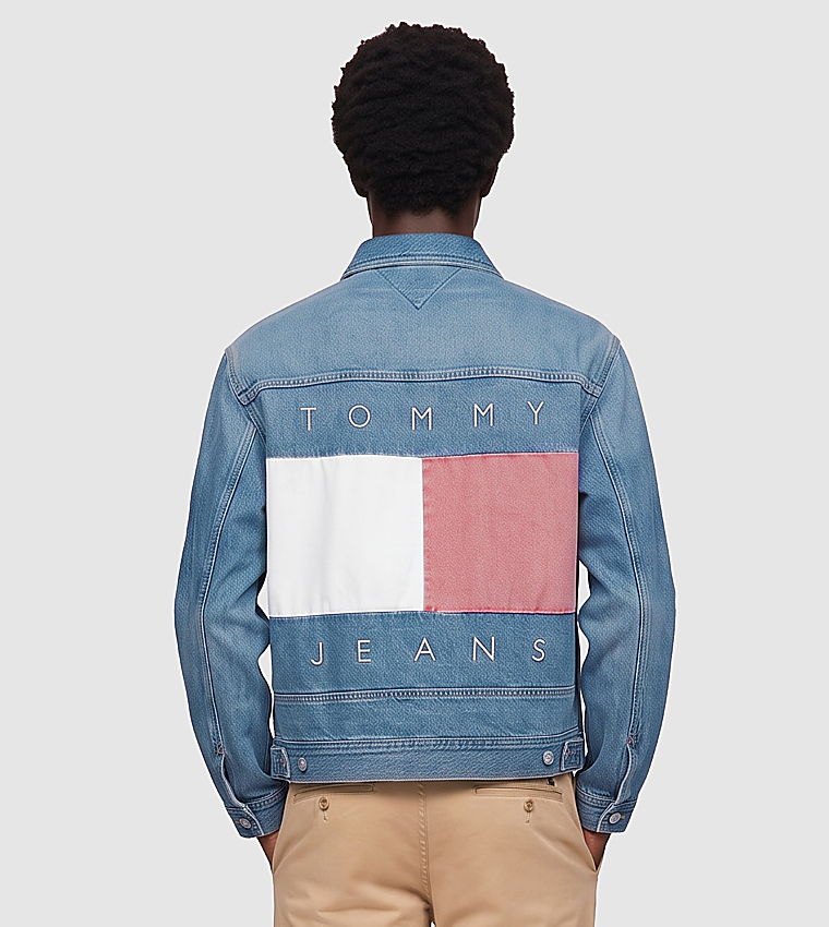 Washed Button Closure Denim Jacket