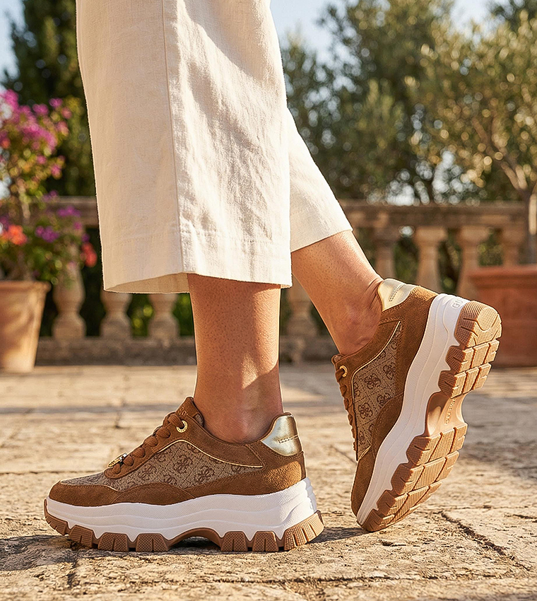 BERRETT Logo Patterned Chunky Platform Sneakers